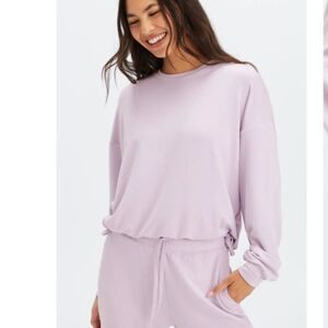 NWT Fabletics Women's Luxe Cinched Pullover Sky Purple Lavender Large